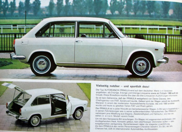 Autobianchi Primula Modelprogram 1967 Carbrochure (10331)